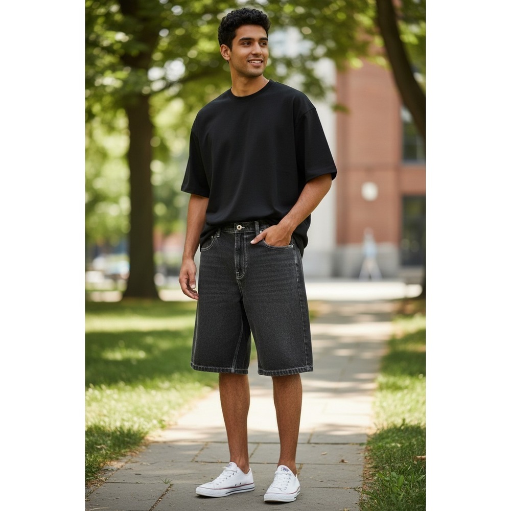 Hollister Men's Below-The-Knee Super Baggy Denim Shorts Size 34 - Picture 1 of 7